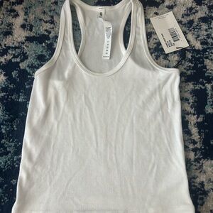 Splits59 White Ribbed Tank Top